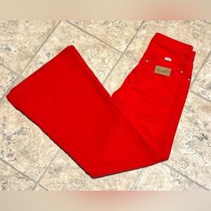 Women’s Wrangler Wanderer Red Corduroy Flare Jeans | High Waist | NWOT | 27x32
